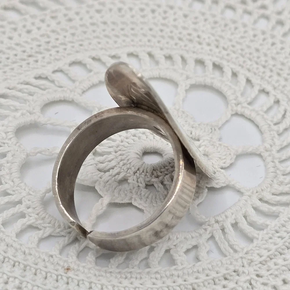 Sterling Silver 925 Shield Ring Statement Modernist Size 8 9g